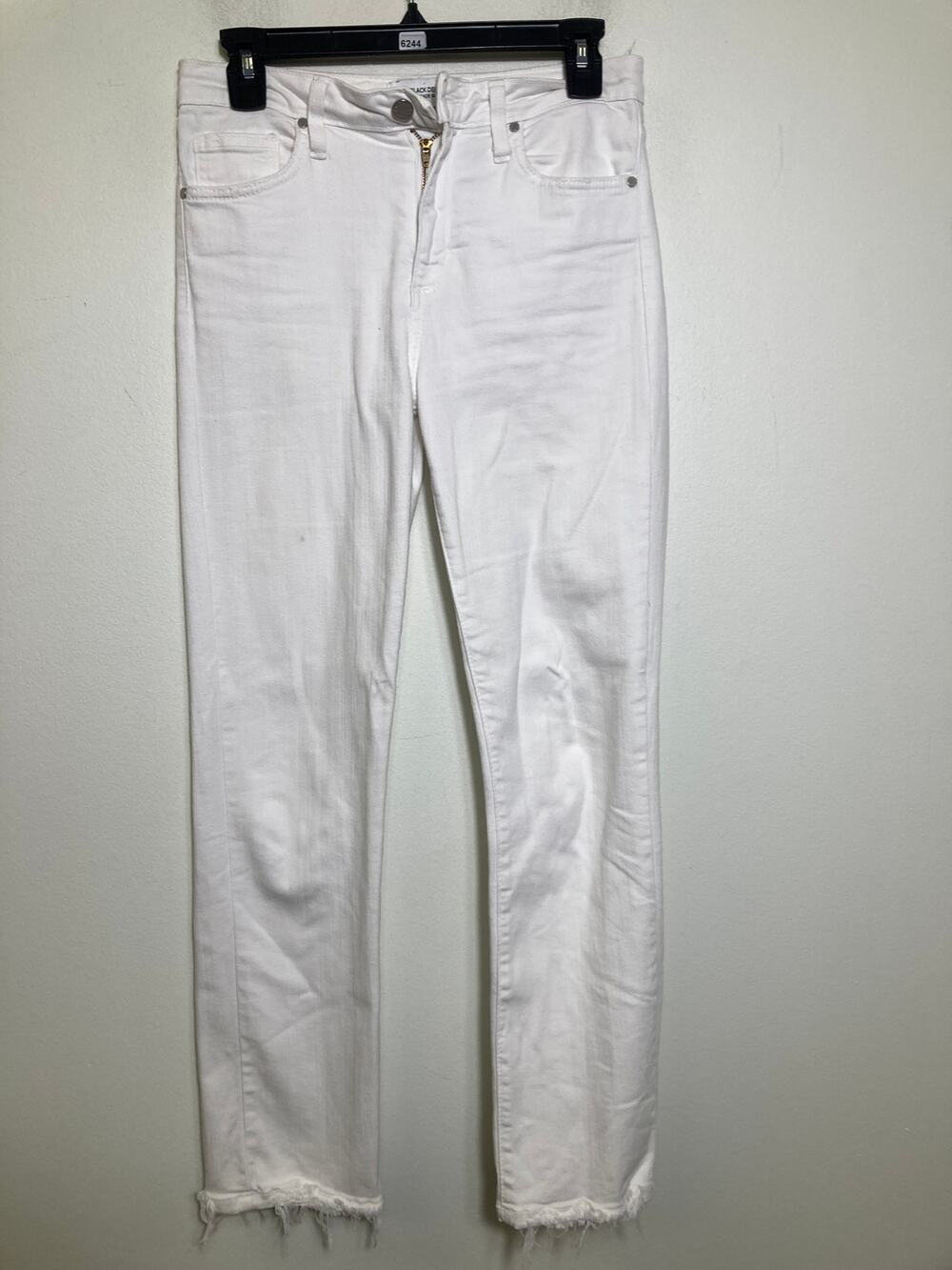 Just Black White Denim Skinny Leg Jeans Sz 27